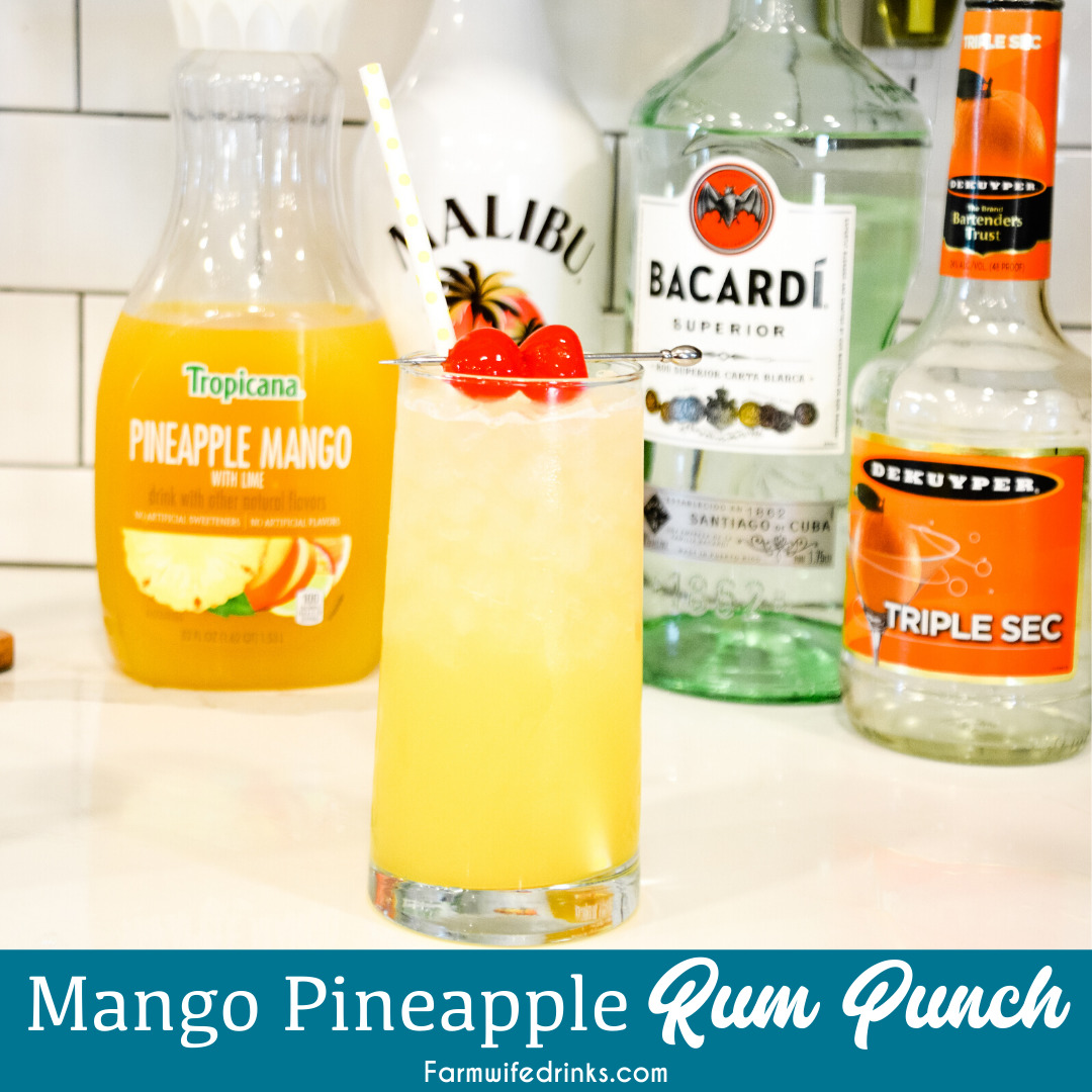 Mango Pineapple Rum Punch Hawaiian Rum Cocktail