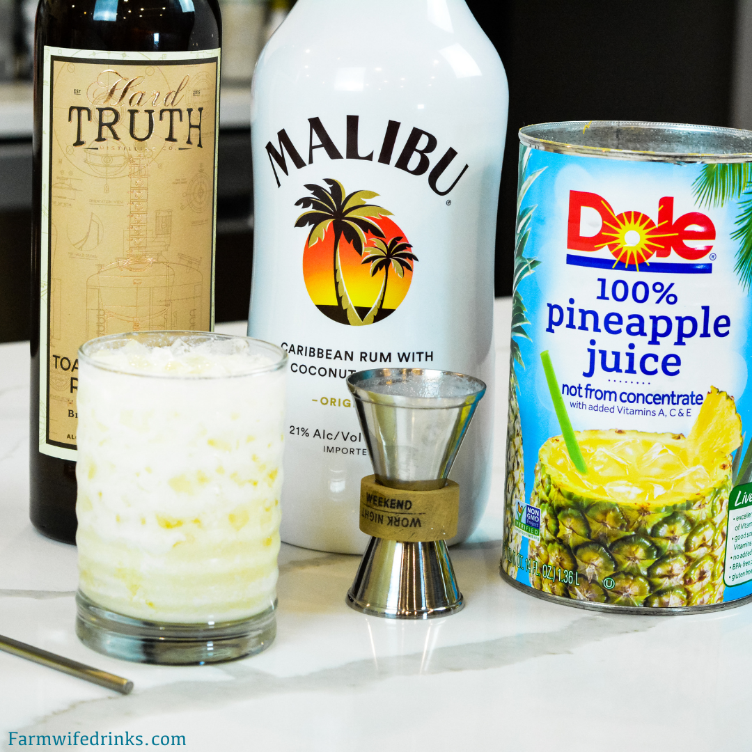 Toasted Coconut Rum Pineapple Cream Cocktail - The Farmwife Drinks